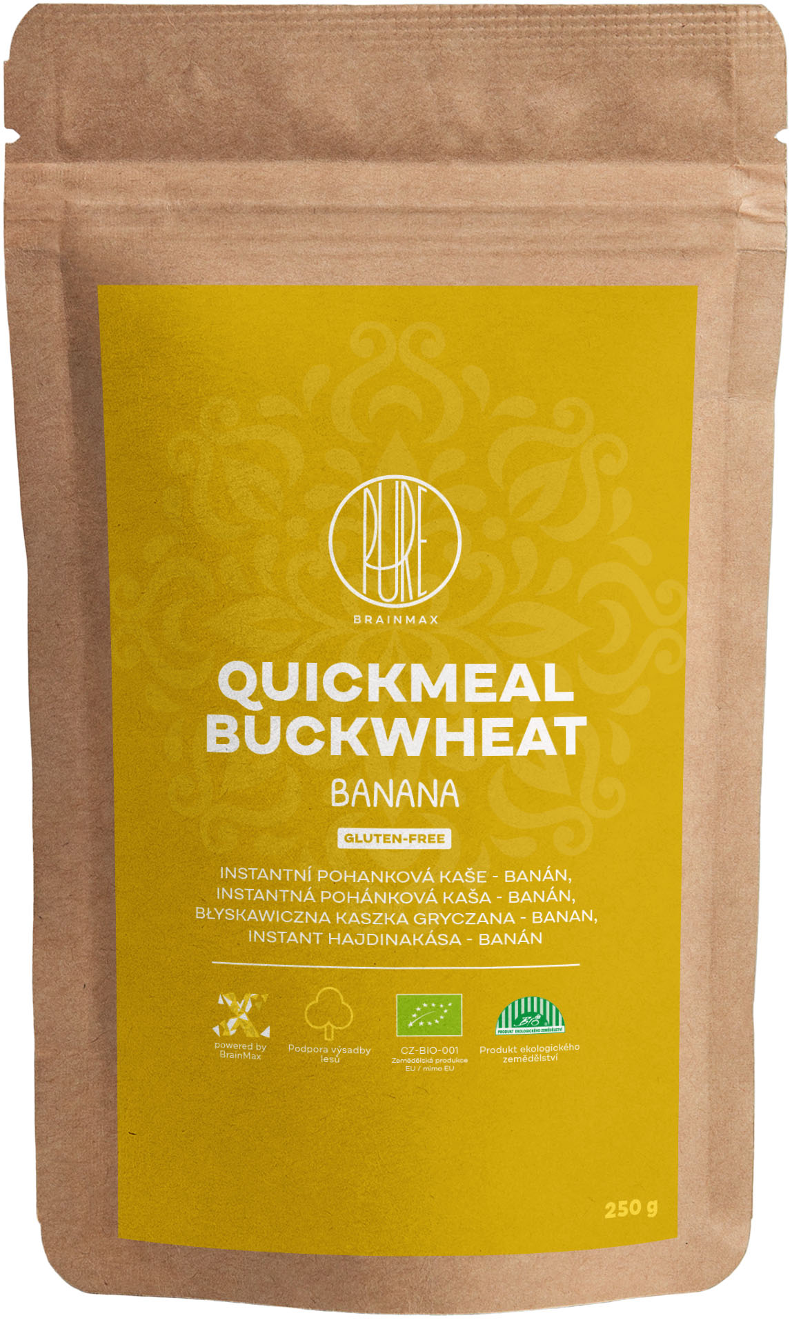 BrainMax Pure QuickMeal, Pohanková kaše s banánem, BIO, 250 g Obrázek