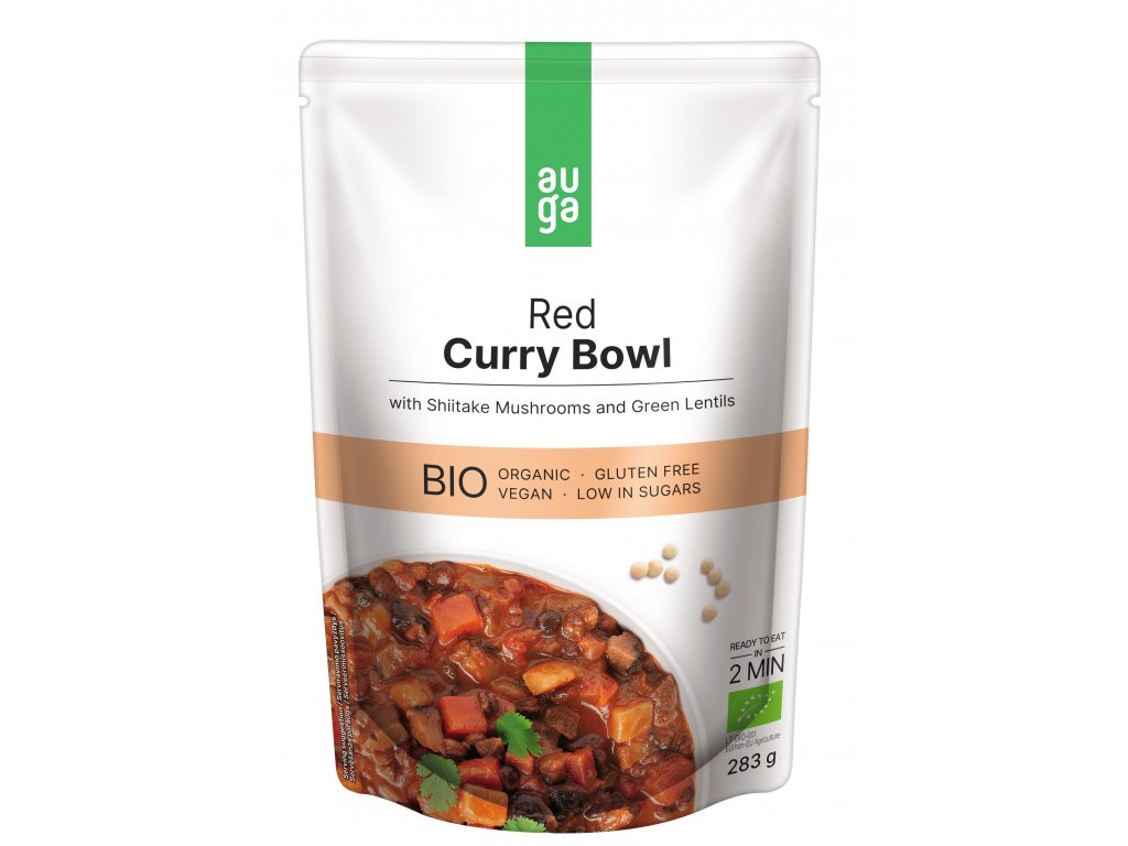 AUGA - Bio Red Curry Bowl s červeným kari kořením, houbami shiitake a čočkou, 283g Obrázek