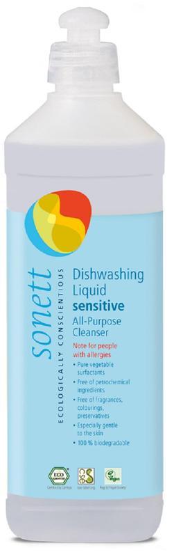 SONETT Tekutý prostředek na nádobí a univerzální čistič - SENSITIVE 500 ML Obrázek