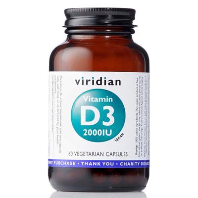 Viridian Vitamin D3 2000IU 60 kapslí Obrázek
