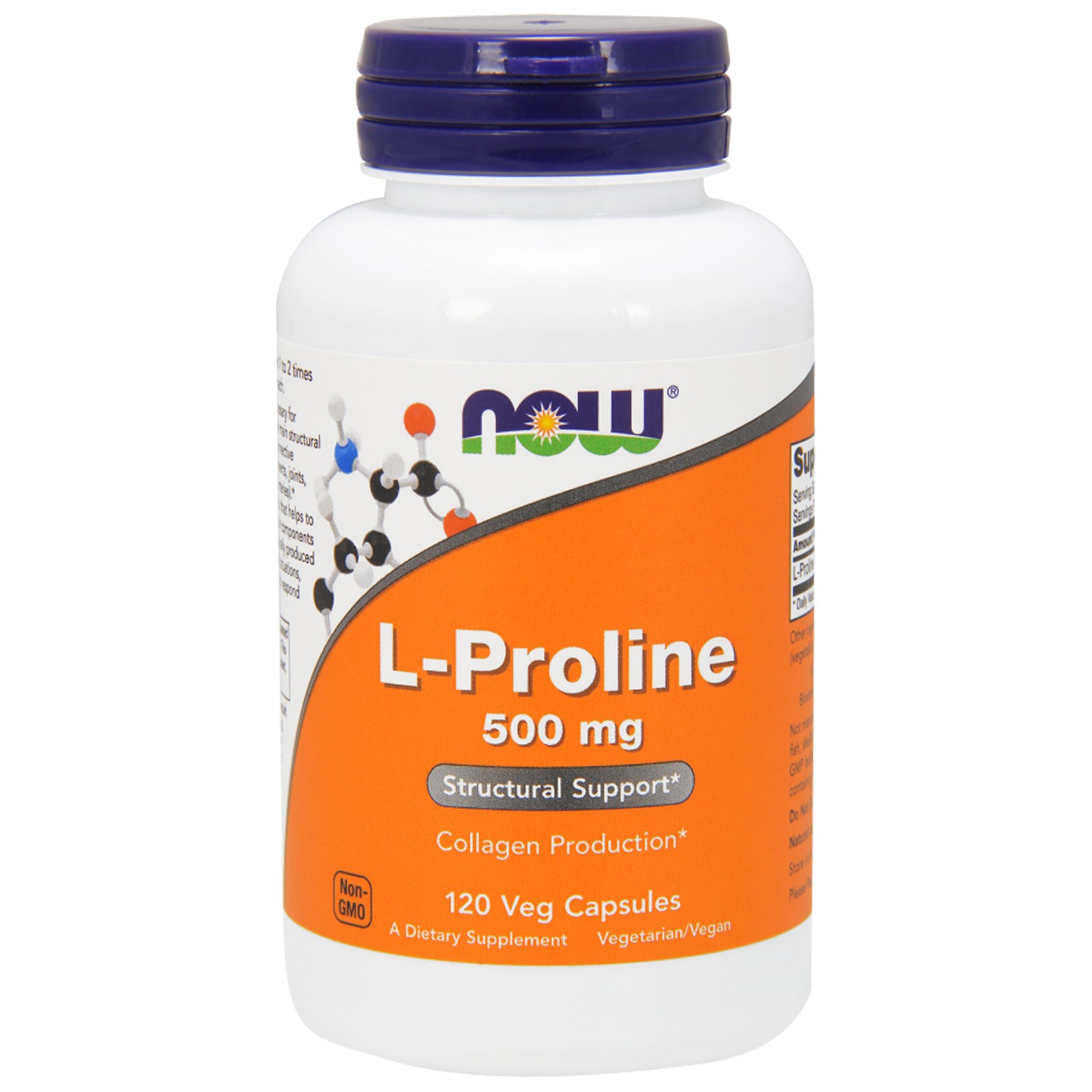 Now® Foods NOW L-Prolin, 500 mg, 120 rostlinných kapslí Obrázek