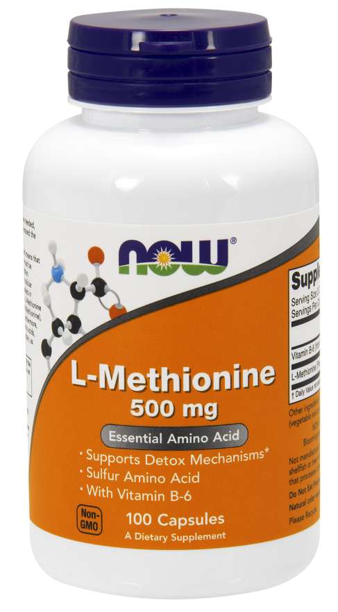 Now® Foods NOW L-Methionine, 500 mg, 100 kapslí Obrázek