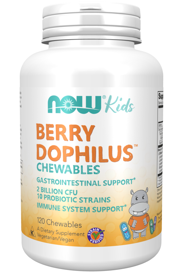 Now® Foods NOW BerryDophilus Kids (probiotika pro děti), 120 žvýkacích pastilek Obrázek