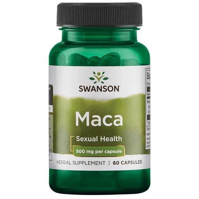 Swanson Maca Extrakt (řeřicha peruánská), 500 mg, 60 rostlinných kapslí Obrázek