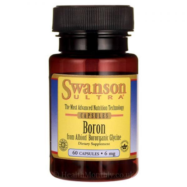 Swanson Boron from Albion Boroganic Glycine (Bor glycinát), 6 mg, 60 kapslí Obrázek