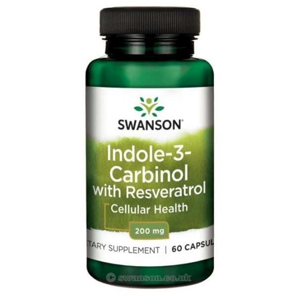 Swanson Indole-3-Carbinol with Trans-Resveratrol, 200 mg, 60 kapslí Obrázek