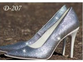 Svatební lodičky - stříbrné (Velikost obuvi 42)