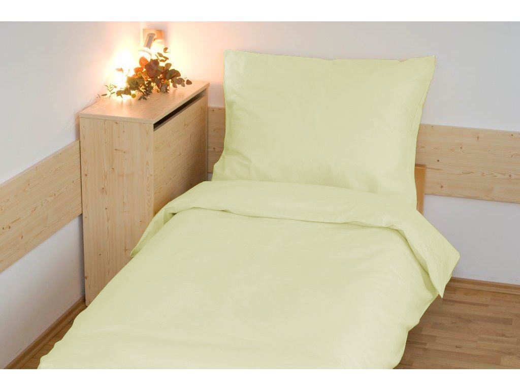 Povlečení bavlna UNI 140x200, 70x90cm Světle žlutá (Výběr zapínaní hotelový uzávěr)