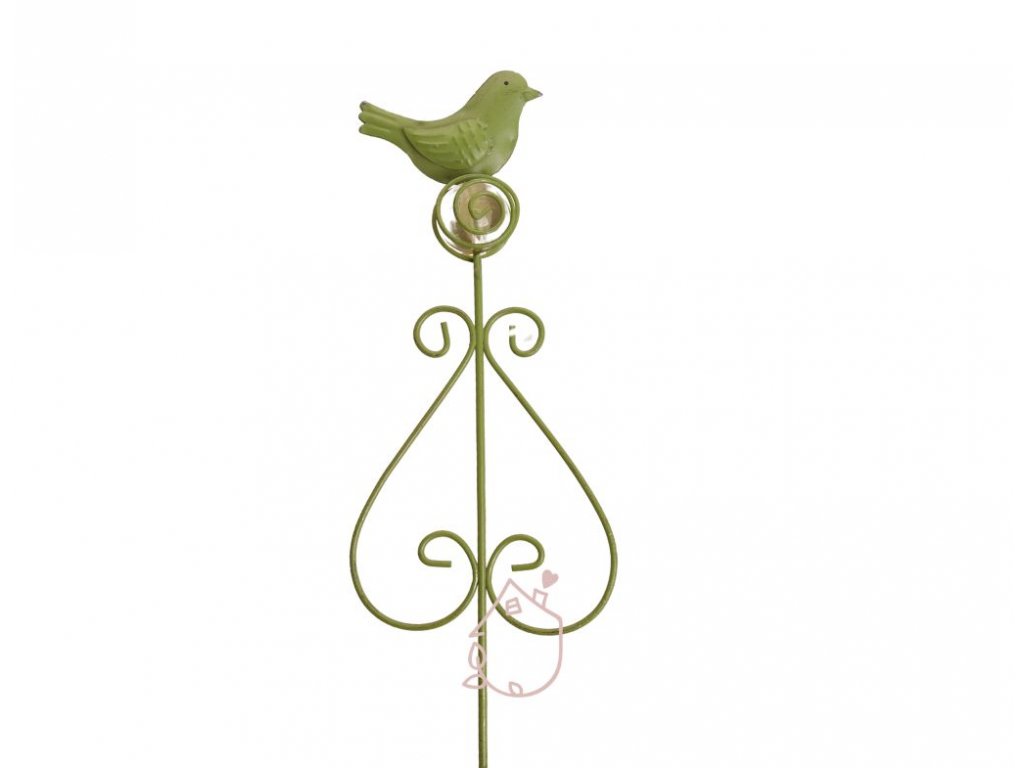 zahradní dekorace zelený ptáček (2)