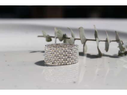 Luxusní miyuki prsten Silver Silk
