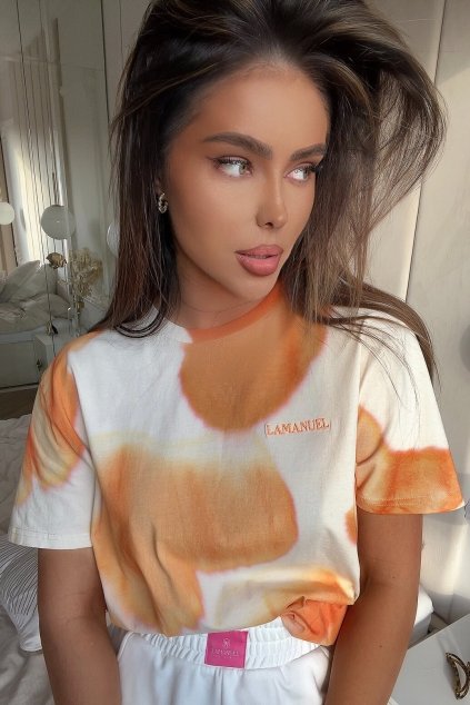 Batikované tričko Lamanuel oranžové