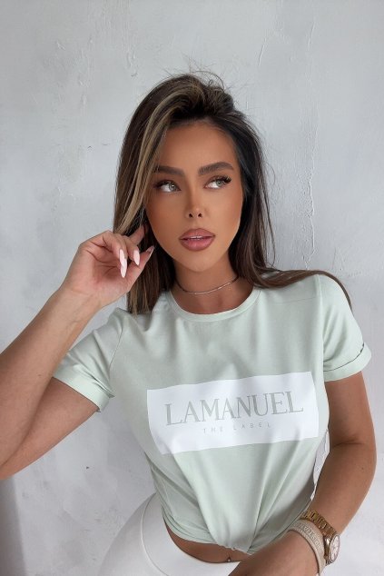 Dámske svetlozelené bavlnené tričko Lamanuel