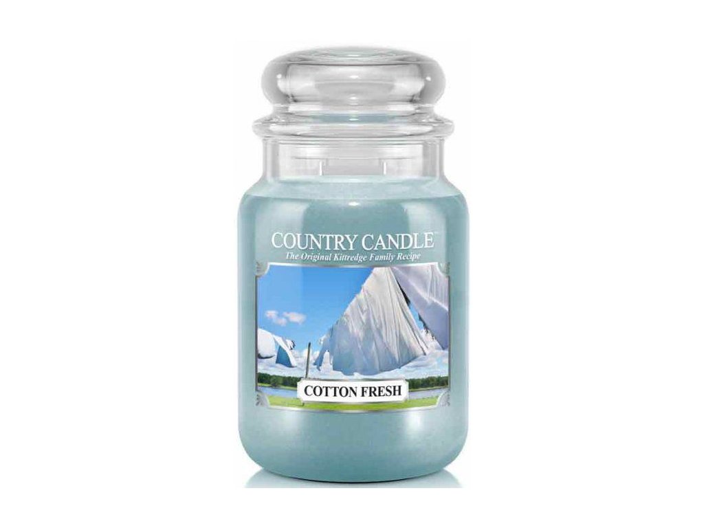 Country Candle - vonná svíčka COTTON FRESH (Bavlněná svěžest) 652 g