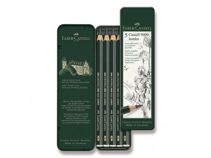 Faber-Castell, grafitová sada ceruziek Castell 9000 Jumbo, 5 ks