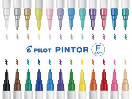 Akrylový popisovač Pilot Pintor F 1 mm (Barva Strieborná)