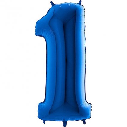 Balónek fóliový narozeniny číslo 1 modrý 82cm