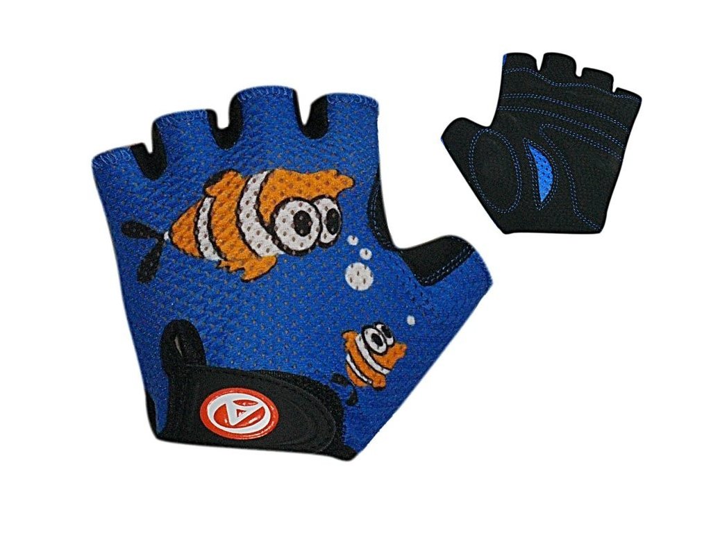 Cyklistické rukavice AUTHOR Junior dětské modrá-fish