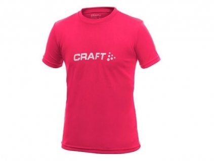 Triko s krátkým rukávem CRAFT Run Logo dětské růžová