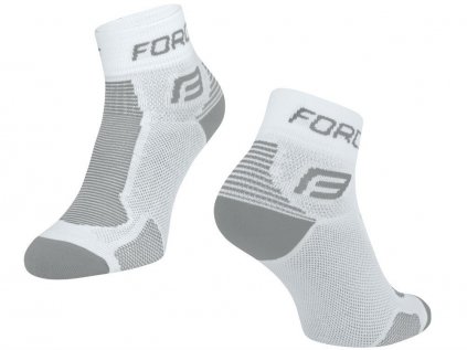 Cyklo ponožky FORCE 1 bílá-šedá