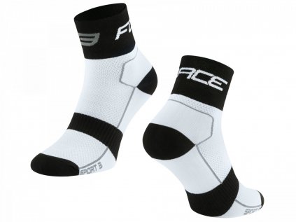 Cyklo ponožky FORCE Sport 3 bílá-černá