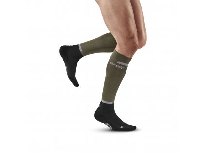 The Run Socks Tall black olive m front model 1536x1536px