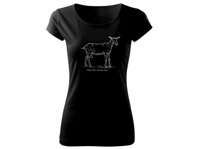 koza sánská dámské tričko s obrázkem koza