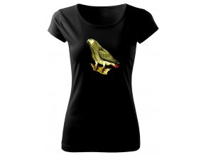 dámské tričko s obrázkem papouška jako žako