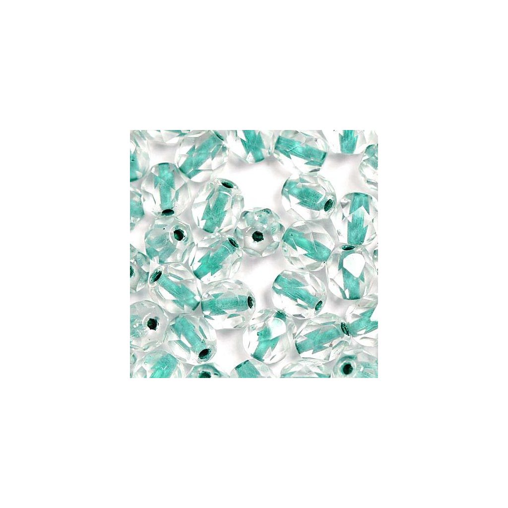 Korálky broušené 6mm crystal průtah zelená