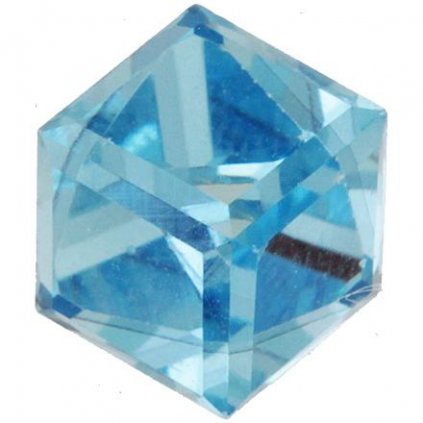 Swarovski® Crystals Angled Cube 4841 6mm Aquamarine F