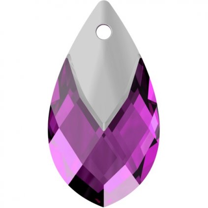 Swarovski® Crystals  Metallic Cap Pear 6565 18mm Amethyst Light Chrome