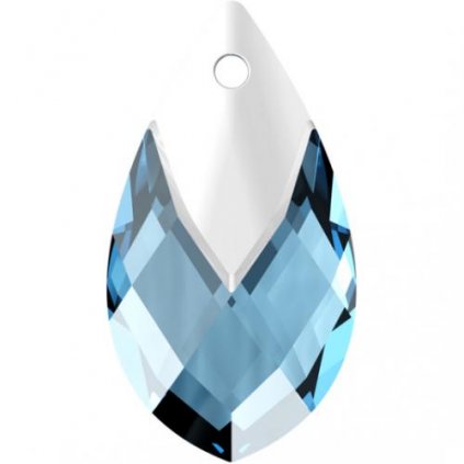 Swarovski® Crystals  Metallic Cap Pear 6565 18mm Aquamarine Light Chrome