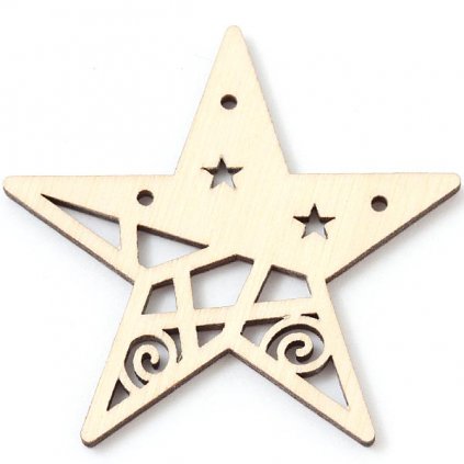 Drevený výrez hviezda 50mm (vzor 4.)