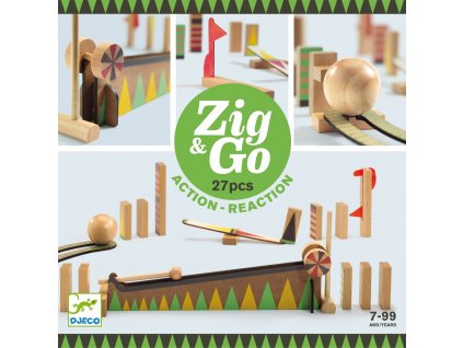 Djeco dřevěná dráha Zig go 27 dílků