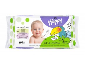 Happy Baby čistící ubrousky hedvábí a bavlna 64 ks