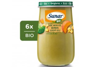 Sunar BIO Dýně, brokolice, brambory, olivový olej (6 x 190 g)