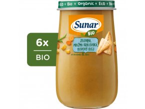 Sunar BIO Zelenina, pražma královská, olivový olej (6 x 190 g)