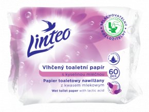 Vlhčený toaletní papír Linteo s kyselinou mléčnou – 60 ks