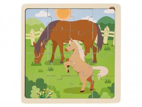 Playtive Dřevěné puzzle kůň (1)