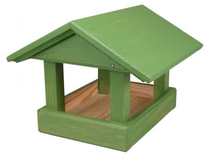 Krmítko pro ptáky dřevěné č. 13 (24x30x20cm) - malé, zelené