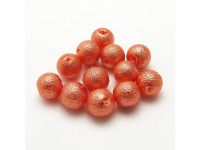 RSK0023C koralky voskovane vroubkovane perly oranzove