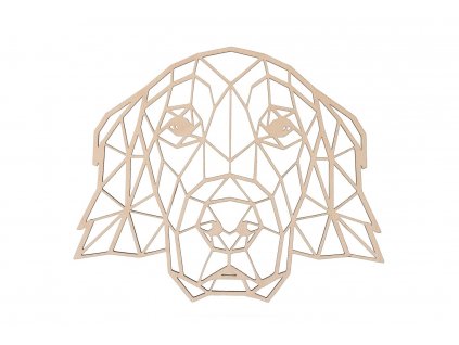 Dřevěný geometrický obraz - Zlatý retrívr 30 cm