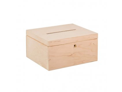 Dřevěný box na svatební přání na klíč