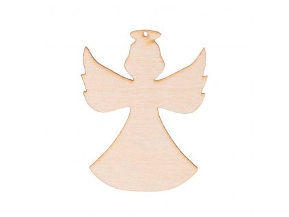 Dřevěný anděl XIII s dírkou 8 x 6 cm
