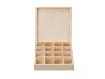 Dřevěná krabička na čaj (16 přihrádek)