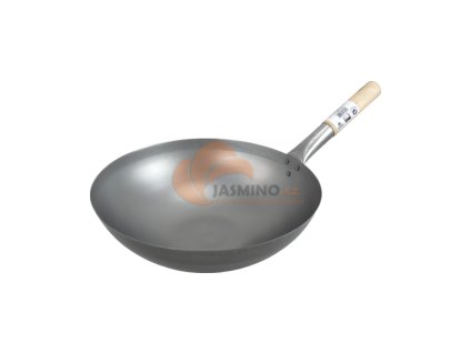 JADE TEMPLE železná pánev wok, D 35 cm, kulaté , dřevěná rukojeť