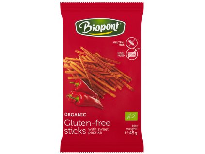 Bio slané paprikové tyčinky bez lepku Biopont 45 g