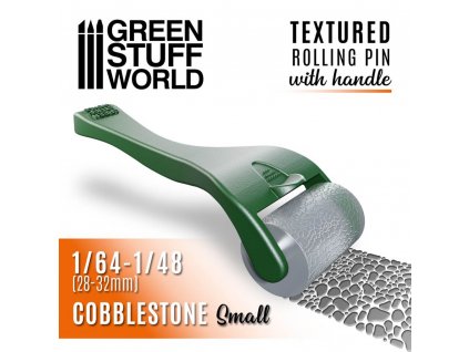 ROLLING PIN: TEXTURED WITH HANDLE COBBLESTONE SMALL