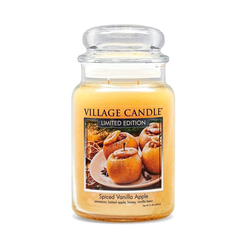 village candle spiced vanilla apple svicka stredni 1