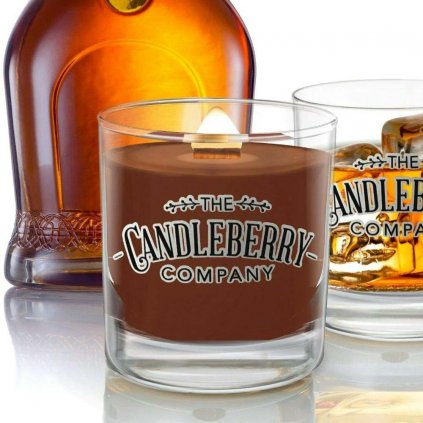 candleberry kentucky bourbon vonna svicka ve sklenici na whiskey 1