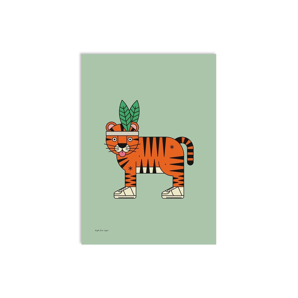 33828 high five tiger poster a3